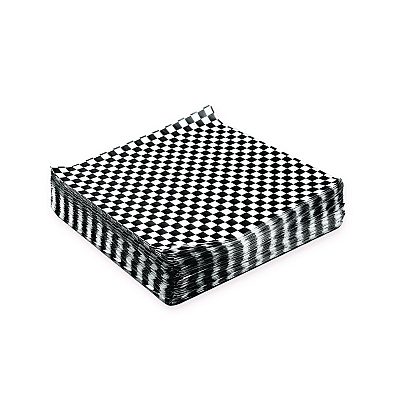 Paterson Grease-Resistant Food Wrap, 12" x 12", Black Check, 5,000/Carton (PDHWG01006)