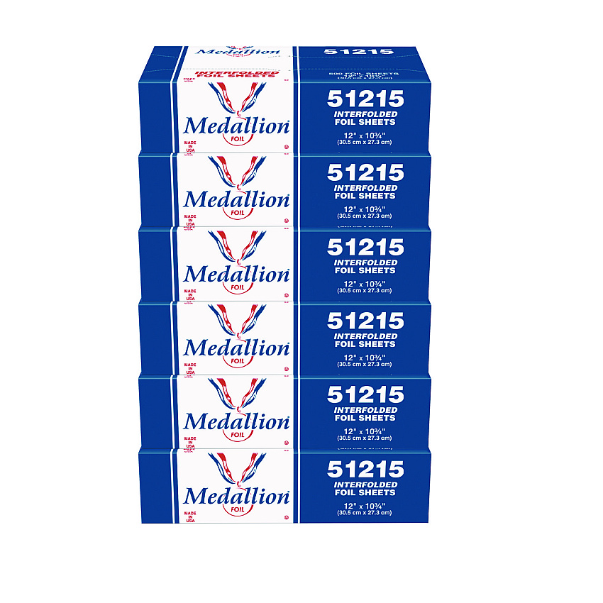 HFA Medallion Interfolded Foil Sheets, 12 x 10.75, 500 Sheets/Box, 6 Boxes/Carton (HFA51215)