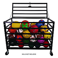Champion Sports All Pro Lockable Ball Locker, Metal, 220 lb Capacity, 24 x 47 x 37, Black (CSIMBLX)
