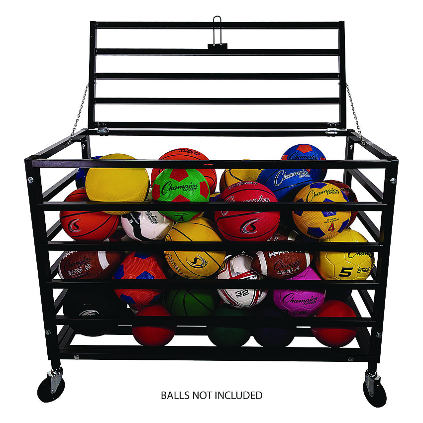 Champion Sports All Pro Lockable Ball Locker, Metal, 220 lb Capacity, 24 x 47 x 37, Black (CSIMBLX)