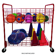 Champion Sports Back Ease Storage Cart, Metal, 176 lb Capacity, 30 x 43 x 45, Red (CSIOCLX)