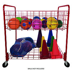 Champion Sports Back Ease Storage Cart, Metal, 176 lb Capacity, 30 x 43 x 45, Red (CSIOCLX)