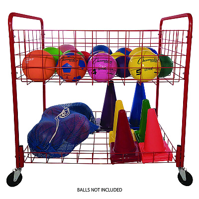 Champion Sports Back Ease Storage Cart, Metal, 176 lb Capacity, 30 x 43 x 45, Red (CSIOCLX)
