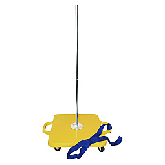 Champion Sports Scooter Stacker, Plastic, 176 lb Capacity, 21 x 16 x 39, Silver/Yellow (CSISX)
