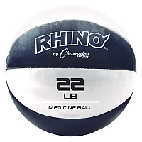 Champion Sports Rhino Leather Medicine Ball, 22 lb, Black/White (CSIMB23)