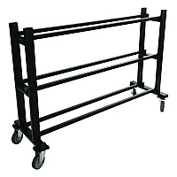 Champion Sports Deluxe Heavy-Duty Basketball Cart, Metal, 220 lb Capacity, 16 x 50.75 x 34.75, Black (CSIBKCART)
