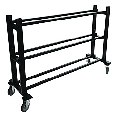 Champion Sports Deluxe Heavy-Duty Basketball Cart, Metal, 220 lb Capacity, 16 x 50.75 x 34.75, Black (CSIBKCART)
