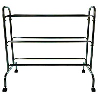 Champion Sports Powder-Coated Ball Cart, Metal, 132 lb Capacity, 17 x 41 x 41, Silver (CSIBRC3)