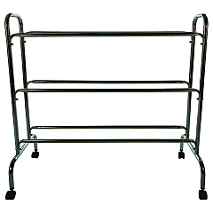 Champion Sports Powder-Coated Ball Cart, Metal, 132 lb Capacity, 17 x 41 x 41, Silver (CSIBRC3)
