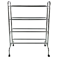 Champion Sports Powder-Coated Ball Cart, Metal, 132 lb Capacity, 17 x 41 x 53, Silver (CSIBRC4)
