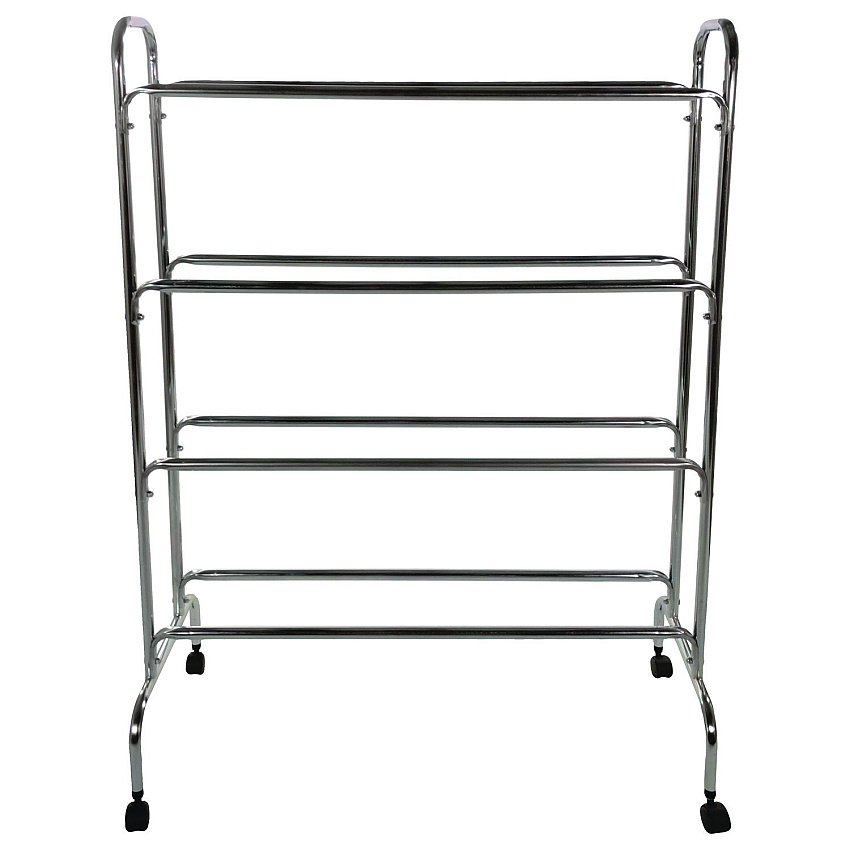 Champion Sports Powder-Coated Ball Cart, Metal, 132 lb Capacity, 17 x 41 x 53, Silver (CSIBRC4)