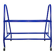 Champion Sports Heavy-Duty Deluxe Ball Cart, Metal, 132 lb Capacity, 17.5 x 38 x 35.75, Blue (CSIBRC12)