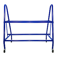 Champion Sports Heavy-Duty Deluxe Ball Cart, Metal, 132 lb Capacity, 17.5 x 38 x 35.75, Blue (CSIBRC12)