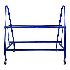 Champion Sports Heavy-Duty Deluxe Ball Cart, Metal, 132 lb Capacity, 17.5 x 38 x 35.75, Blue (CSIBRC12)