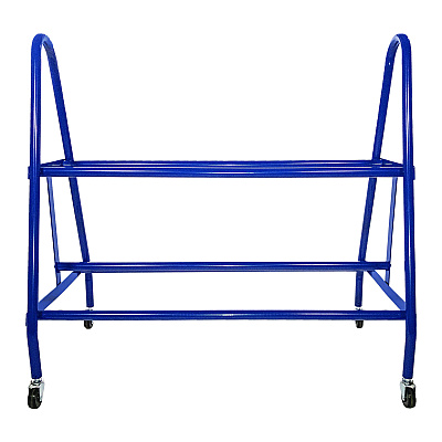 Champion Sports Heavy-Duty Deluxe Ball Cart, Metal, 132 lb Capacity, 17.5 x 38 x 35.75, Blue (CSIBRC12)