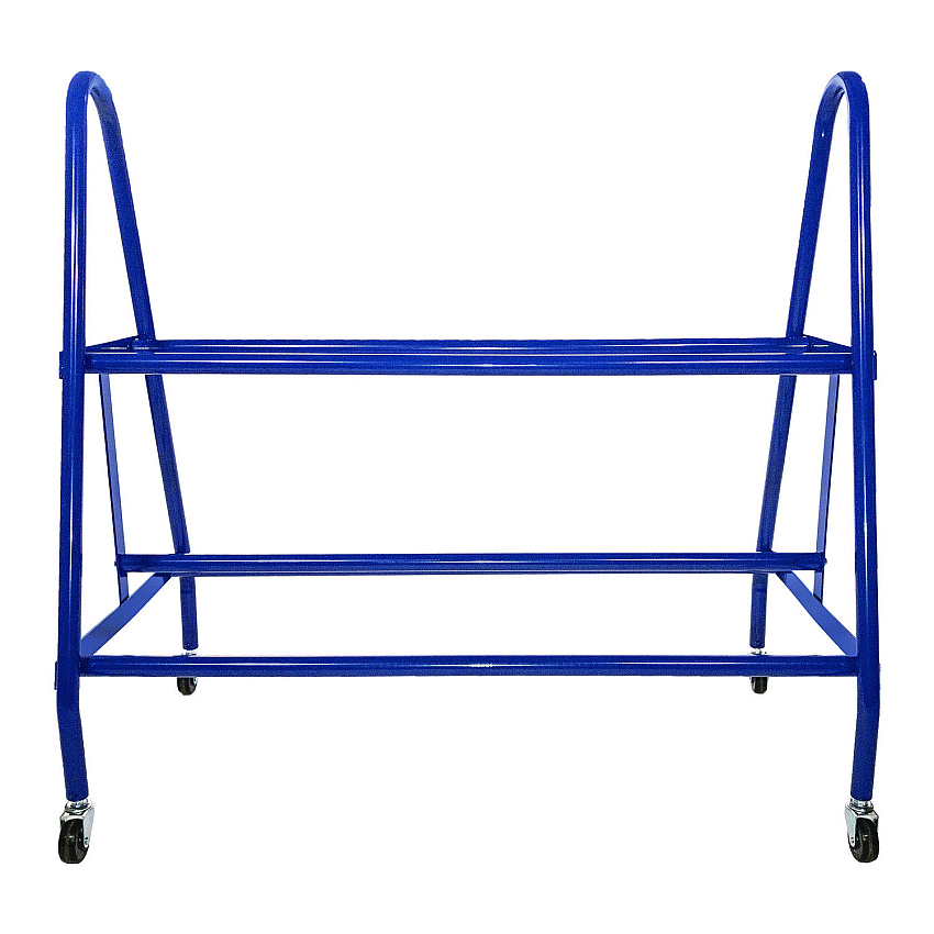 Champion Sports Heavy-Duty Deluxe Ball Cart, Metal, 132 lb Capacity, 17.5 x 38 x 35.75, Blue (CSIBRC12)