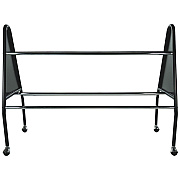 Champion Sports Heavy-Duty Ball Cart, Metal, 132 lb Capacity, 18 x 51 x 38, Black (CSIBRC15)