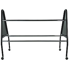 Champion Sports Heavy-Duty Ball Cart, Metal, 132 lb Capacity, 18 x 51 x 38, Black (CSIBRC15)