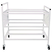 Champion Sports Double Wide Cart, Fits Approximately 24 Balls, Metal, 20" x 42" x 44", White (CSI24BC)