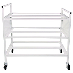 Champion Sports Double Wide Cart, Fits Approximately 24 Balls, Metal, 20" x 42" x 44", White (CSI24BC)