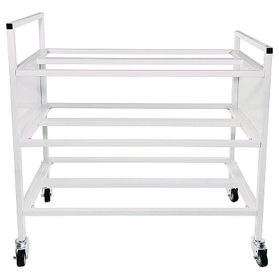 Champion Sports Double Wide Cart, Fits Approximately 24 Balls, Metal, 20" x 42" x 44", White (CSI24BC)