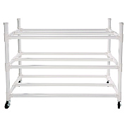 Champion Sports 30 Basketball Heavy-Duty Cart, Heavy-Duty Plastic, 176 lb Capacity, 19 x 55 x 45, White (CSI30CART)