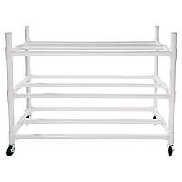 Champion Sports 30 Basketball Heavy-Duty Cart, Heavy-Duty Plastic, 176 lb Capacity, 19 x 55 x 45, White (CSI30CART)
