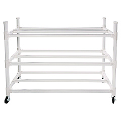 Champion Sports 30 Basketball Heavy-Duty Cart, Heavy-Duty Plastic, 176 lb Capacity, 19 x 55 x 45, White (CSI30CART)
