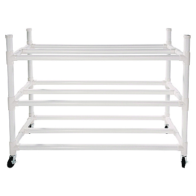 Champion Sports 30 Basketball Heavy-Duty Cart, Heavy-Duty Plastic, 176 lb Capacity, 19 x 55 x 45, White (CSI30CART)