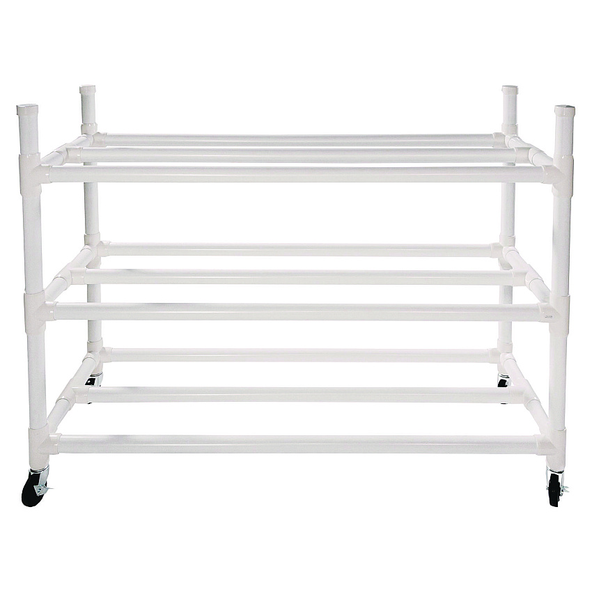 Champion Sports 30 Basketball Heavy-Duty Cart, Heavy-Duty Plastic, 176 lb Capacity, 19 x 55 x 45, White (CSI30CART)