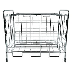 Champion Sports Portable Ball Locker, Metal, 176 lb Capacity, 24 x 41 x 36, Chrome (CSIBCX)