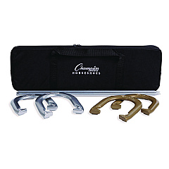 Champion Sports Deluxe Horseshoe Tournament Set, 4 Horseshoes/2 Stakes/Carry Bag/Rule Sheet (CSICG205)