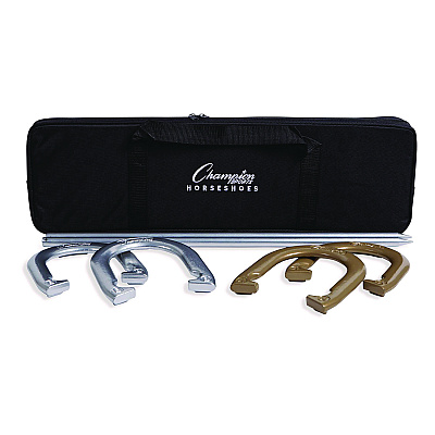 Champion Sports Deluxe Horseshoe Tournament Set, 4 Horseshoes/2 Stakes/Carry Bag/Rule Sheet (CSICG205)