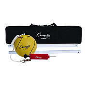 Champion Sports Deluxe Tetherball Tournament Set, Ball/24" Telescopic Poles/102" Cord/Carry Case/Pump/Needle (CSICG207)