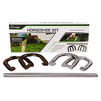Champion Sports Steel Horseshoe Set, (4) Horseshoes/(2) 20" Stakes/Nylon Carry Bag (CSIIHS20)