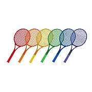 Champion Sports Plastic Tennis Racket Set, Six 21" Rackets, Assorted Colors (CSIJTRSET)