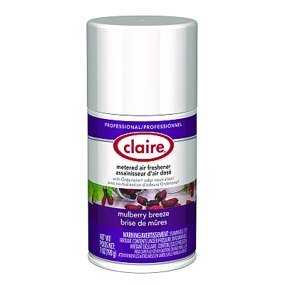 Claire Metered Air Freshener, Mulberry Scent, 7 oz Aerosol Spray, 12/Carton (CGC106)
