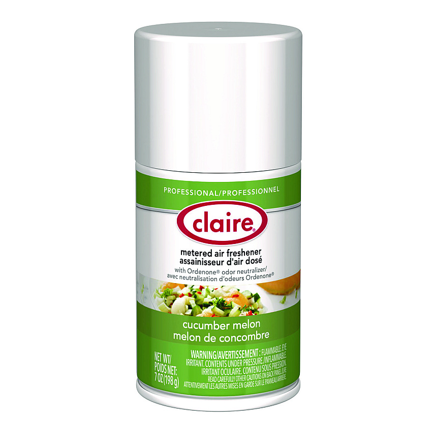 Claire Metered Air Freshener, Cucumber Melon Scent, 7 oz Aerosol Spray, 12/Carton (CGC109)