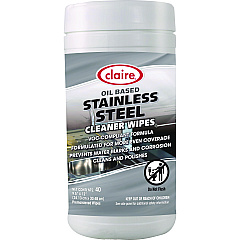 Claire Stainless Steel Cleaner Wipes, 9.5 x 12, Citrus, Purple, 40 Wipes/Canister, 6 Canisters/Carton (CGC993)