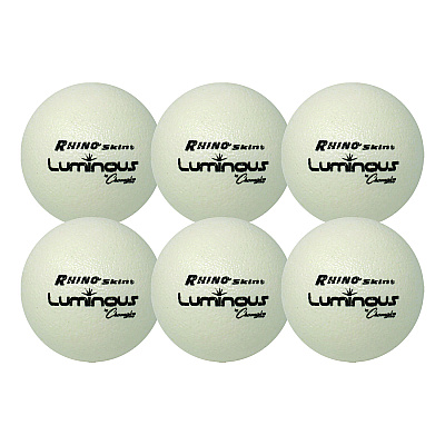 Champion Sports Rhino Skin Luminous Dodgeball Set, 6.3" Diameter, 6/Set (CSIRXLUMSET)