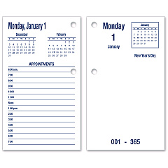 AbilityOne 7510016648800, SKILCRAFTDAYMAX Type II Calendar Pad, 6 x 3.5, White/Blue Sheets, 12-Month (Jan to Dec): 2026 (6648796)