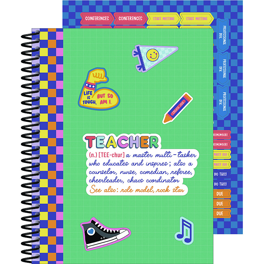 Carson-Dellosa Education Teacher Planners, Weekly/Monthly, Two-Page Spread, 11 x 8.5, Multicolor Cover, We Stick Together Theme (CDP105050)