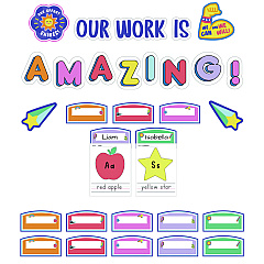 Carson-Dellosa Education Work Display Bulletin Board Sets, 45-Piece Set, We Stick Together: Our Work Is Amazing, 7.9" x 15", Multicolor (CDP110558)