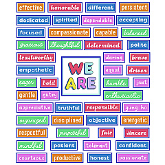 Carson-Dellosa Education Motivational Bulletin Board Sets, 52-Piece Set, We Stick Together: Motivational, 7.9" x 15", Multicolor (CDP110590)