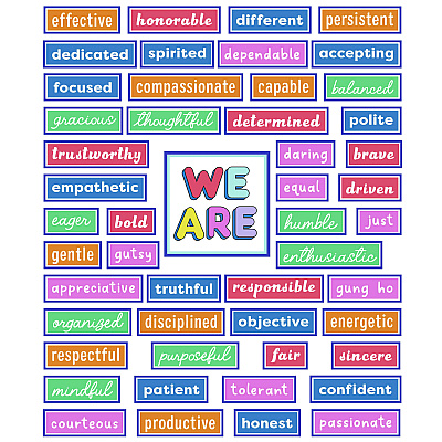 Carson-Dellosa Education Motivational Bulletin Board Sets, 52-Piece Set, We Stick Together: Motivational, 7.9" x 15", Multicolor (CDP110590)
