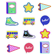 Carson-Dellosa Education Assorted Colorful Cut-Outs, 36-Piece Set, We Stick Together: Hello School, 6" x 6", Multicolor (CDP120652)