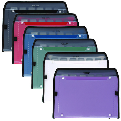 Five Star Expanding File, 7.5" Expansion, 7 Sections, Zipper Closure, Letter Size, Randomly Assorted Colors (MEA350099)