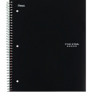 Five Star Wirebound Notebook, 5-Subject, Medium/College Rule, Assorted Cover Colors, (200) 11 x 8.5 Sheets, 2/Pack (MEA820190)