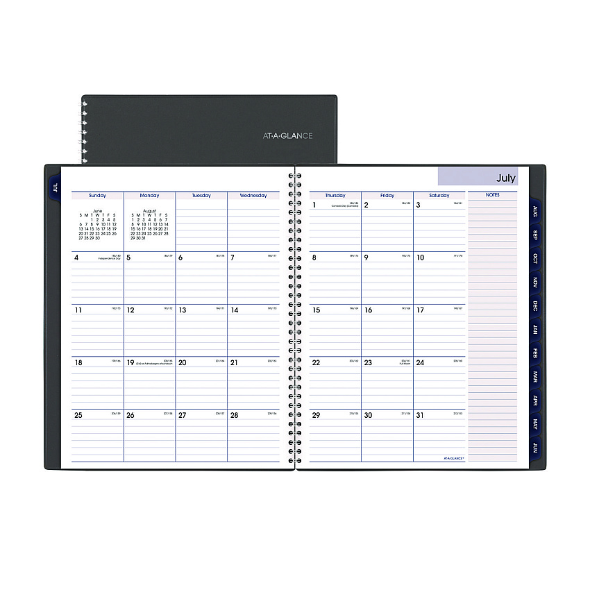 AT-A-GLANCE DayMinder Academic Weekly/Monthly Desktop Planner, 11 x 8.5, Charcoal Cover, 12-Month (July to June): 2025 to 2026 (AYC52045)