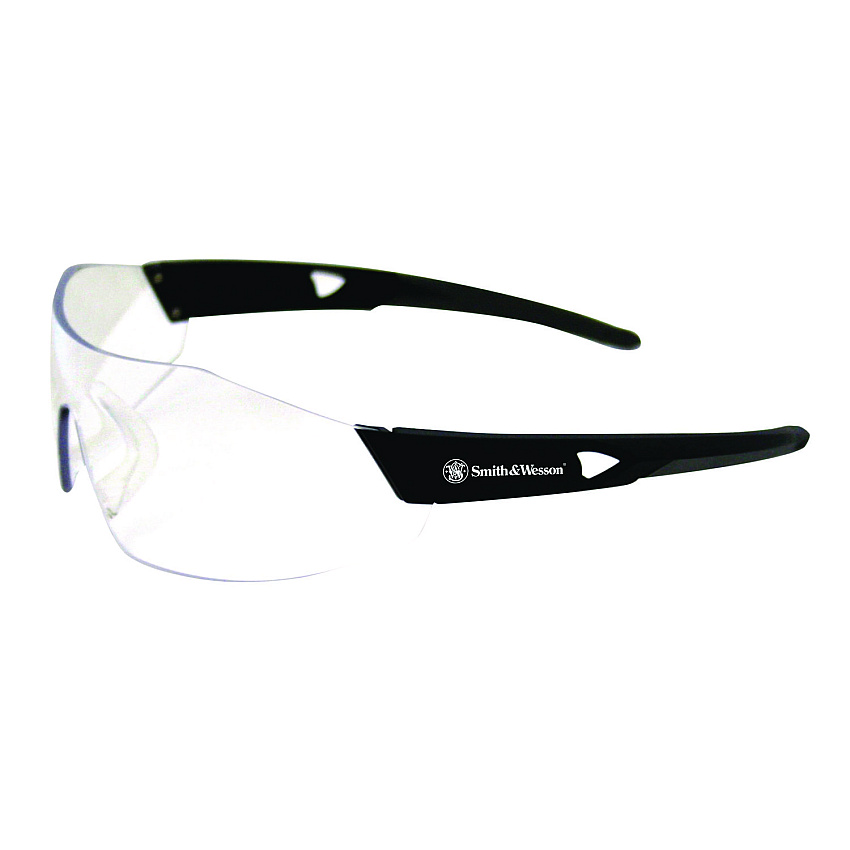 Smith & Wesson 44 Magnum Safety Glasses, Black Frame, Clear Lens, 12/Box (KCC23452)
